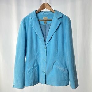 L.L. Bean Cordurouy 3 Button Jacket in Blue‎ Size 20 Petite